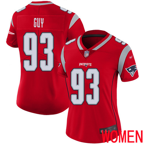 New England Patriots Football #93 Inverted Legend Limited Red Women Lawrence Guy NFL Jersey